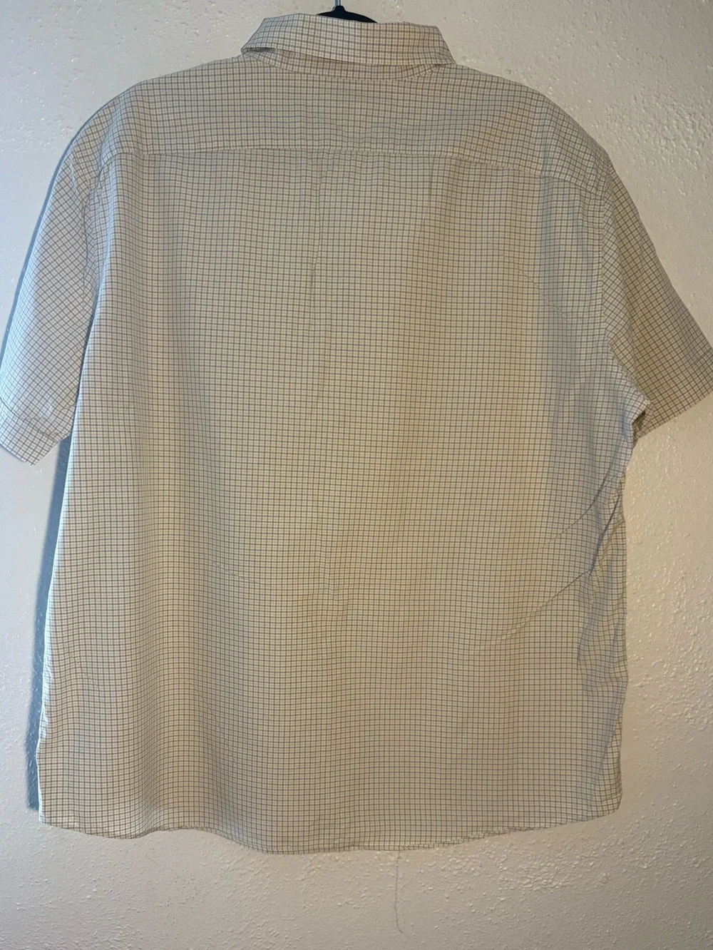 J Crew Mens Short Sleeve Tan Plaid Collared Casual Preppy Shirt Size XL